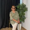 Yeşil Kolu Lastikli Bluz 3661
