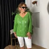 Yeşil Merserize Triko Bluz 1150