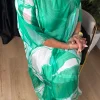 Yeşil Renkli Elbise 21887K