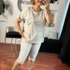Yıldız Desen Yaldızlı Simli Bluz 41779