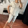 Yıldız Desen Yaldızlı Simli Bluz 41779