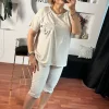 Yıldız Desen Yaldızlı Simli Bluz 41779