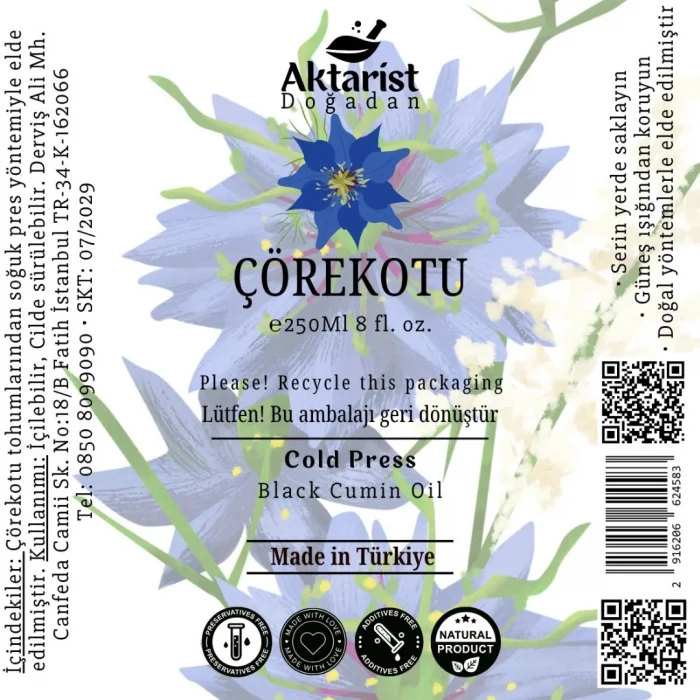 Aktarist Çörekotu Yağı 250Ml