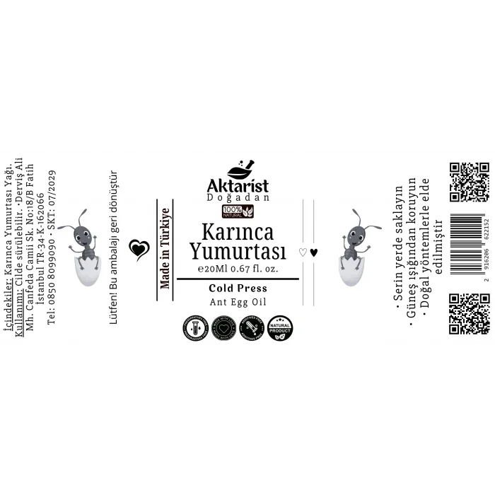 Aktarist Karınca Yumurtası Yağı 20Ml