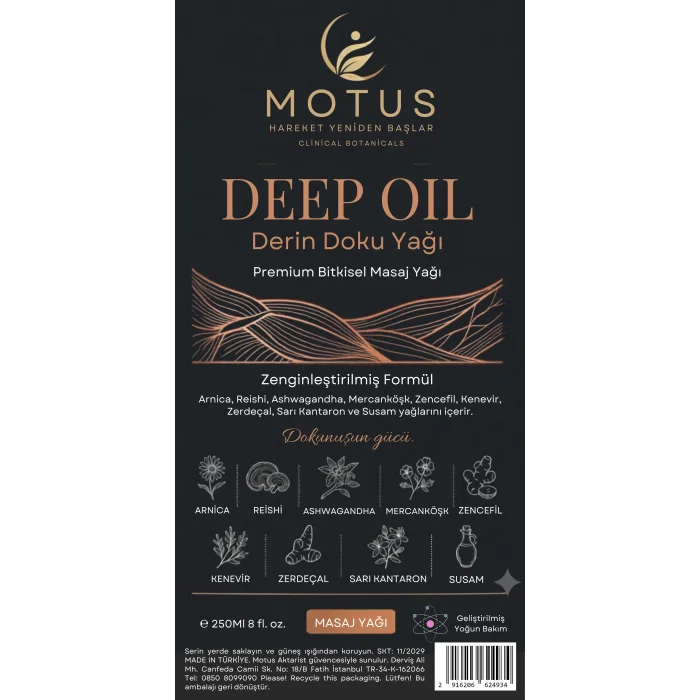 Motus Deep Oil Derin Doku Yağı 250Ml