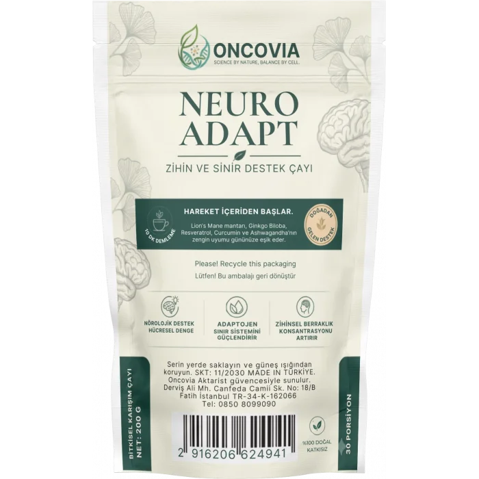 Oncovia Neuro Adapt Tea (200 g) - Zihinsel Canlılık ve Hücresel Denge