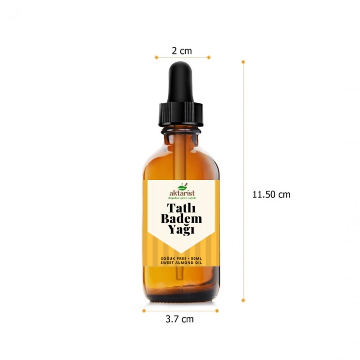 Aktarist Tatlı Badem Yağı 50ml Damlalıklı Soğuk Pres
