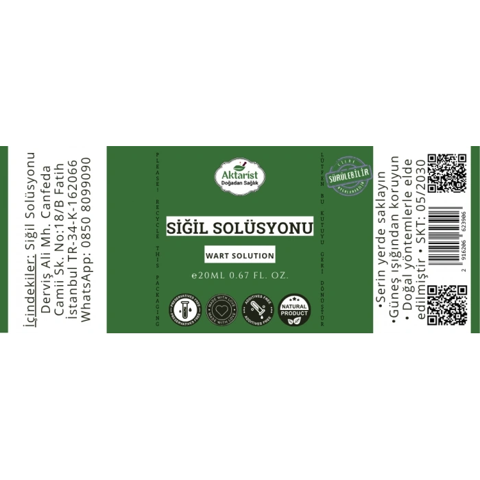 Aktarist Siğil Solüsyonu 20Ml