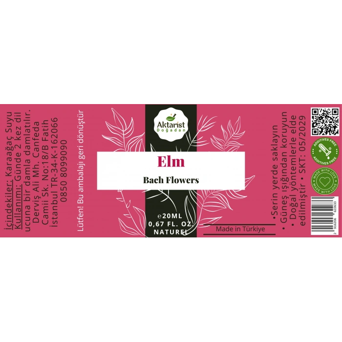 Elm - Bach Flowers Water 20Ml