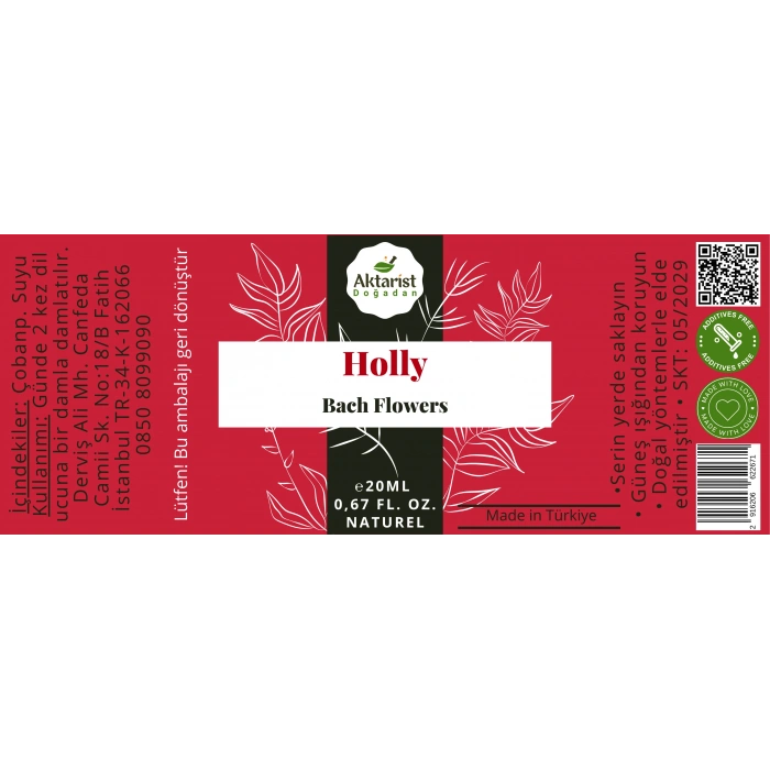 Holly - Bach Flowers Water 20Ml