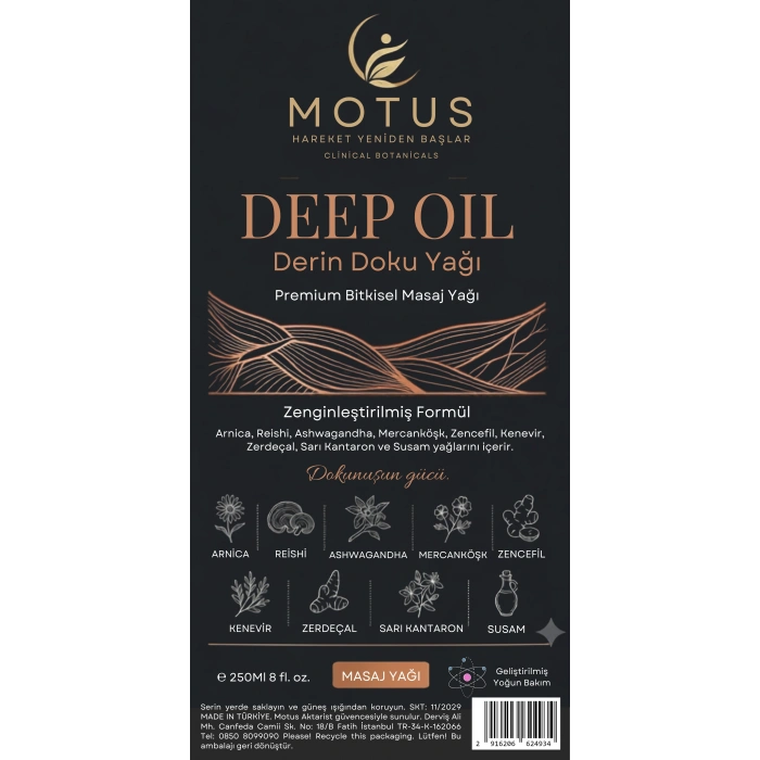 Motus Deep Oil Derin Doku Yağı 250Ml