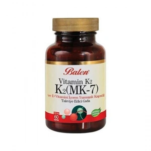 Balen Vitamin K2- K2 Mk-7 ve D Vitamini Içeren Yumuşak Kapsül 60Ad 450Mg