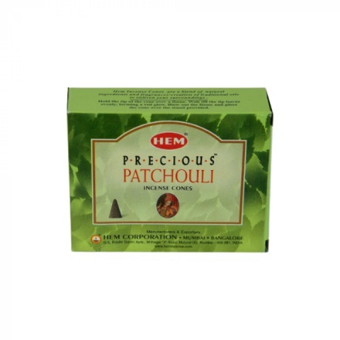 Hem Precious Patchouli Incense Cones - Paçuli Kokulu 10 Adet Konik Tütsü