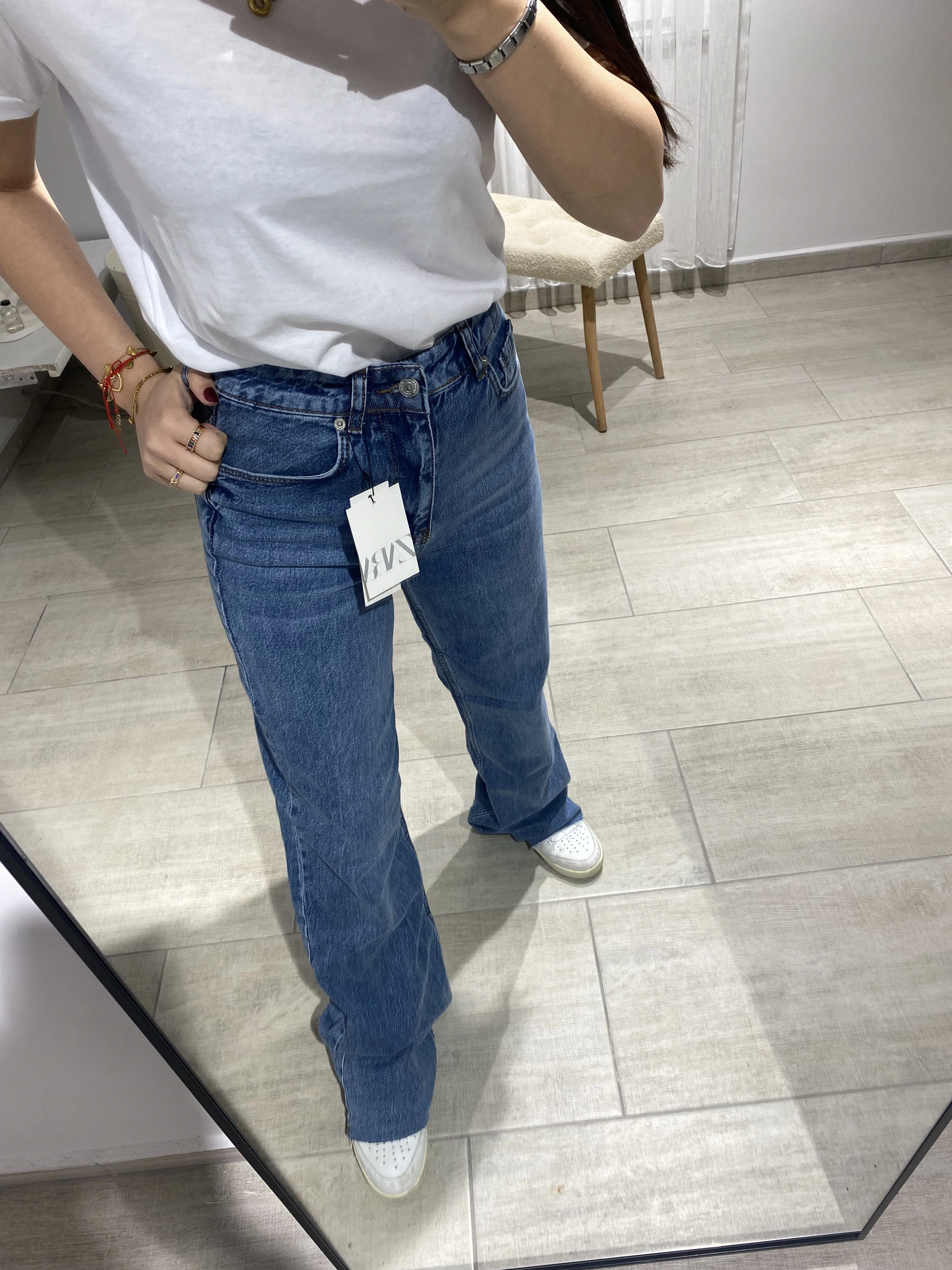 ZARA MODEL KESİK PAÇA STRAİGHT MAVİ KOT PANTOLON