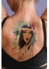 Geçici Kadın Modelli Dövme Tattoo