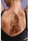 Geçici Kadın Ve Kuş Modelli Dövme Tattoo