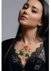 Geçici Gül Ve Kelebek Dövme Tattoo
