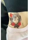 Geçici Kadın Ve Gül Modelli Dövme Tattoo