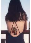 Geçici Kadın Ve Maske Modelli Dövme Tattoo