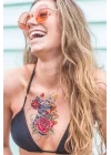 Geçici Kurukafa Ve Gül Dövme Tattoo