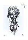 Gerçekçi Geçici Dünya Ve Erkek Modelli Dövme Tattoo