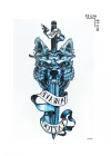 Gerçekçi Geçici Kılıç Ve Kurt Kafası Dövme Tattoo