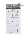 Geçici Kalp Ritim Dövme Tattoo