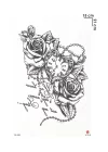 Saat Ve Gül Geçici Dövme Tattoo