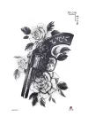Silah Ve Gül Geçici Dövme Tattoo
