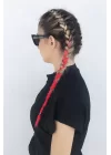 Sarı Pembe İki Renk Ombreli Afrika Zenci Örgüsü Box Braid Sentetik Saç 60cm 100gr