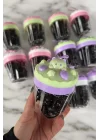 12li Siyah Renk Cupcake Figürlü Perma Lastik Toka Set