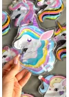 12li Siyah Renk Unicorn Figürlü Lastik Toka Set