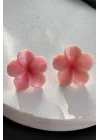 Açık Pembe Renk Lotus Küpe (çift)