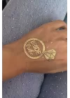 Altın Renk Bride Tribe Yazılı Dövme Tattoo