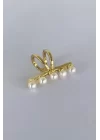 Altın Renk İnci Detaylı Ear Cuff Küpe (Tek)