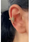 Altın Renk Kuzey Yıldızı Figürlü Ear Cuff Küpe (Tek)