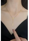 Altın Renk Love Yazılı Çelik Kolye