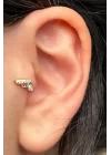 Altın Renk Silah Figürlü Çelik Tragus/Kıkırdak Küpe/Piercing (Tek)