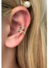 Altın Renk Taşlı Çelik Ear Cuff (tek)