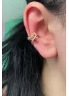 Altın Renk Taşlı Çelik Ear Cuff (Tek)