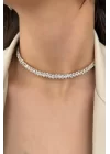 Altın Renk Taşlı Choker Kolye