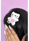 Beyaz Renk Hello Kitty Figürlü Yan Toka