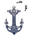 Çapa Figürlü 12 Saat Sonra Kararan Geçici Dövme Tattoo