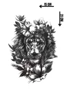 Geçici Aslan Ve Çiçek Figürlü Dövme Tattoo