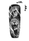 Geçici Aslan Ve Saat Figürlü Dövme Tattoo