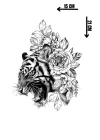 Geçici Çiçek Ve Aslan Figürlü Dövme Tattoo