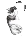 Geçici Deniz Kızı Figürlü Mini Dövme Tattoo