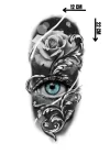 Geçici Göz Ve Gül Figürlü Dövme Tattoo