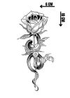 Geçici Gül Figürlü Mini Dövme Tattoo