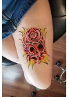 Geçici Gül Ve Kurukafa Dövme Tattoo